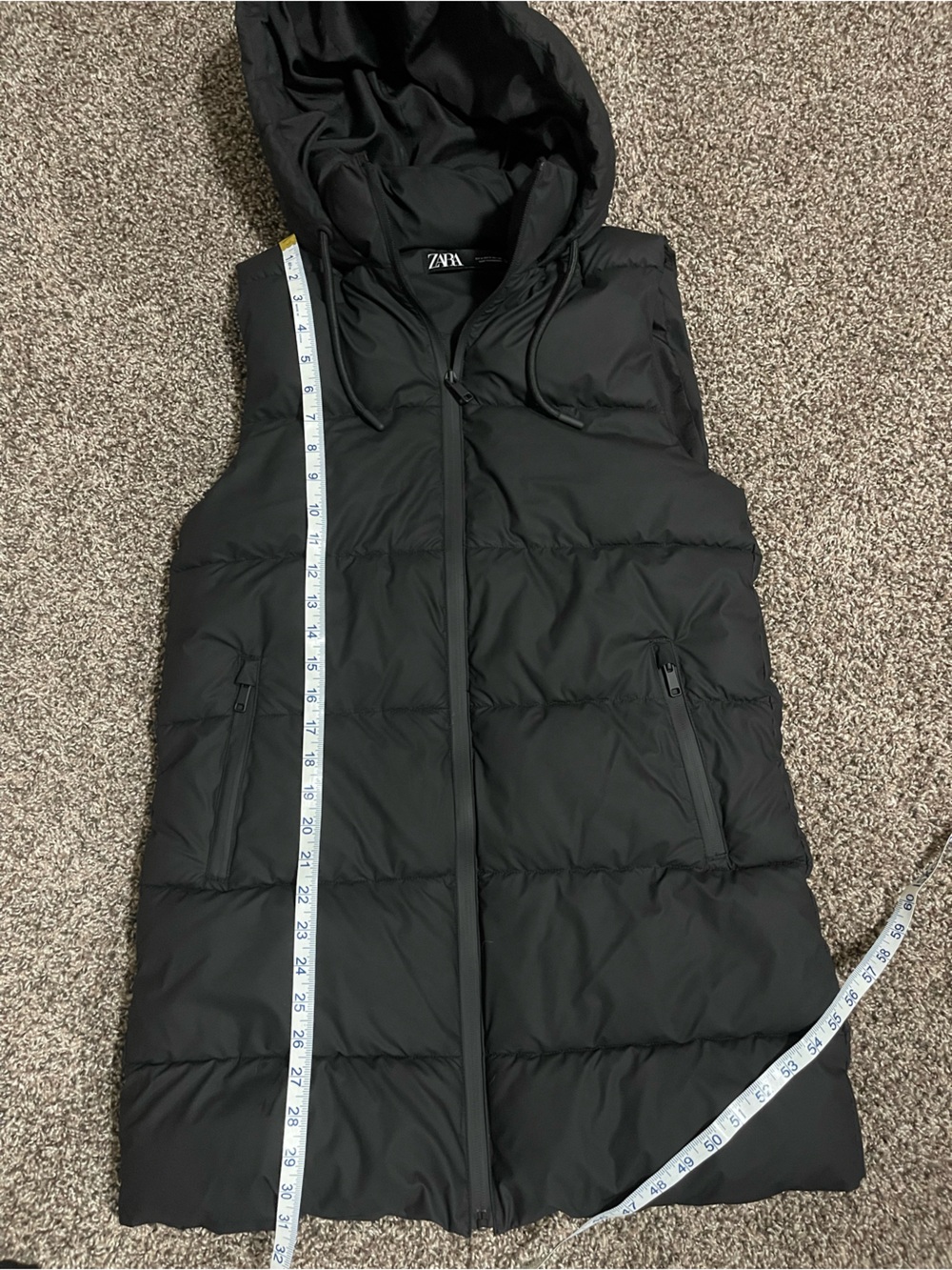 Zara hooded long puffer vest - Picture 4 of 8